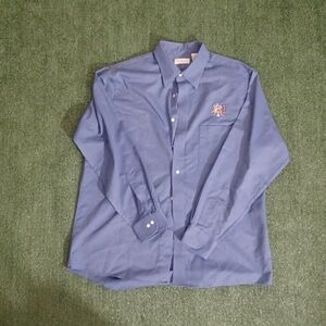 RARE Van Heusen Embroidered Barber Shop Button Down Long Sleeve Shirt Size Large